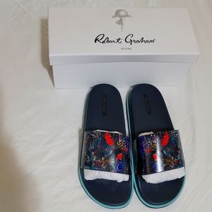 ROBERT GRAHAMCaptree Graphic Leather Slides